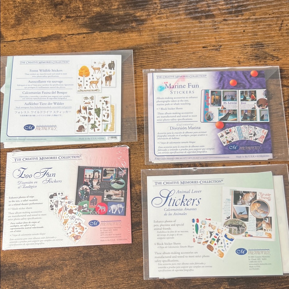 Creative Memories assorted sticker packs - set of 4 - new